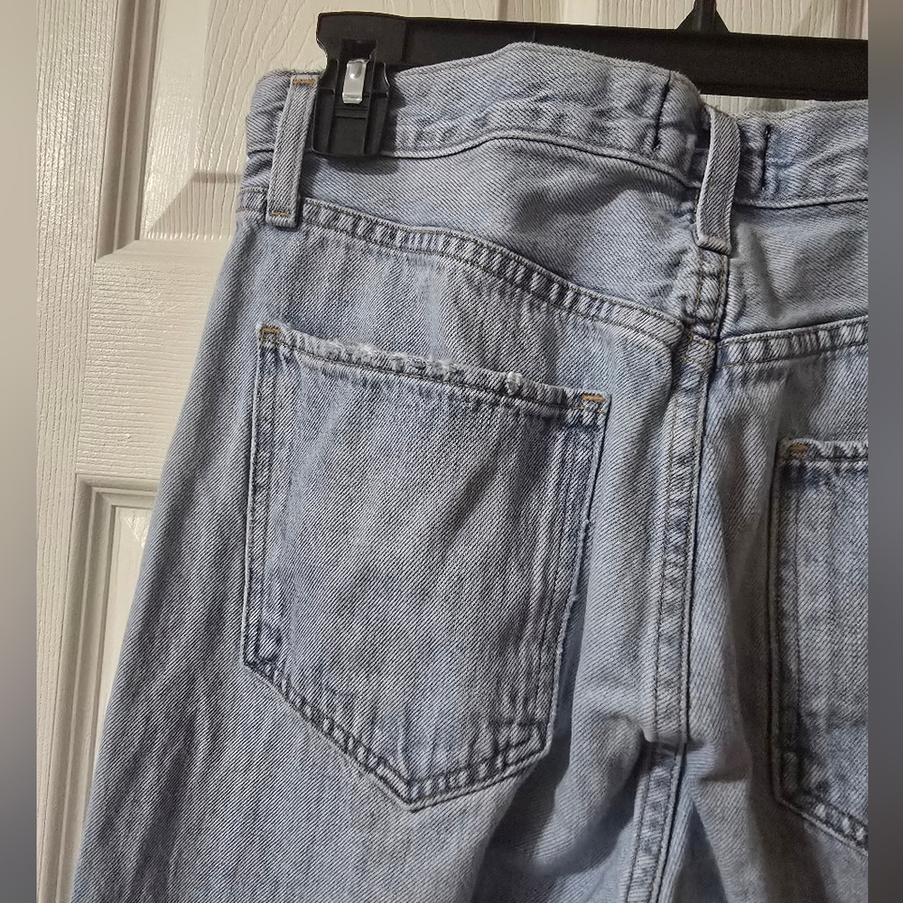 AGOLDE Riley High Rise Straight Crop, Button-Fly, Light Destructed Wash, EUC! - Picture 9 of 13